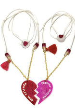 Lilies & Roses bff heart split necklace set