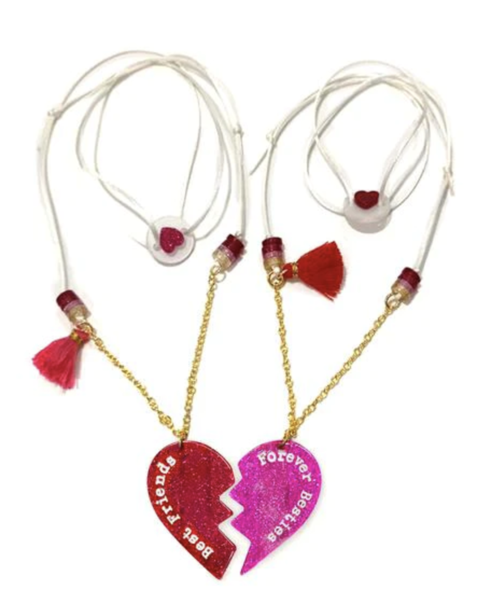 Lilies & Roses bff heart split necklace set