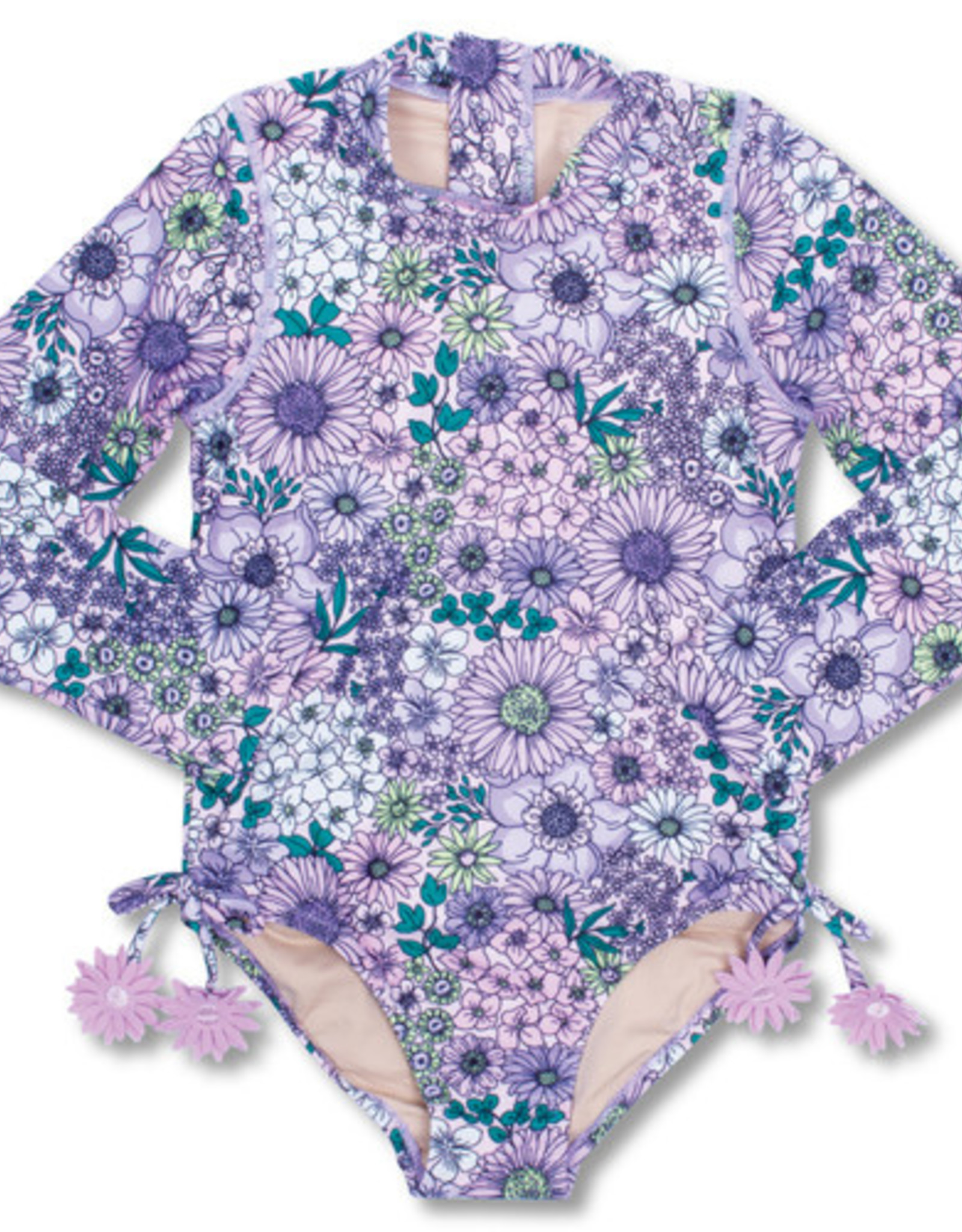 Shade Critters ls onepiece- mod floral purple