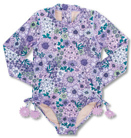 Shade Critters ls onepiece- mod floral purple