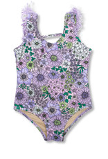 Shade Critters fringe onepiece- mod floral purple