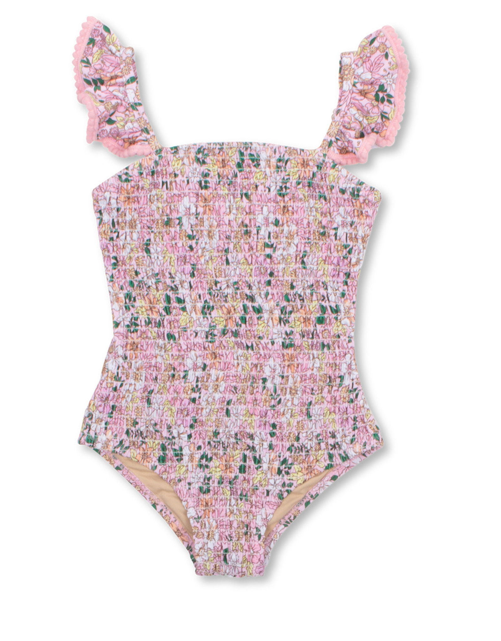 Shade Critters smocked onepiece- pink ditsy floral