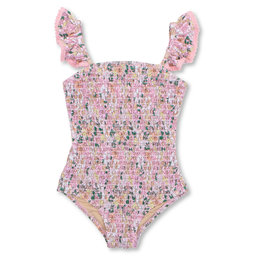 Shade Critters smocked onepiece- pink ditsy floral