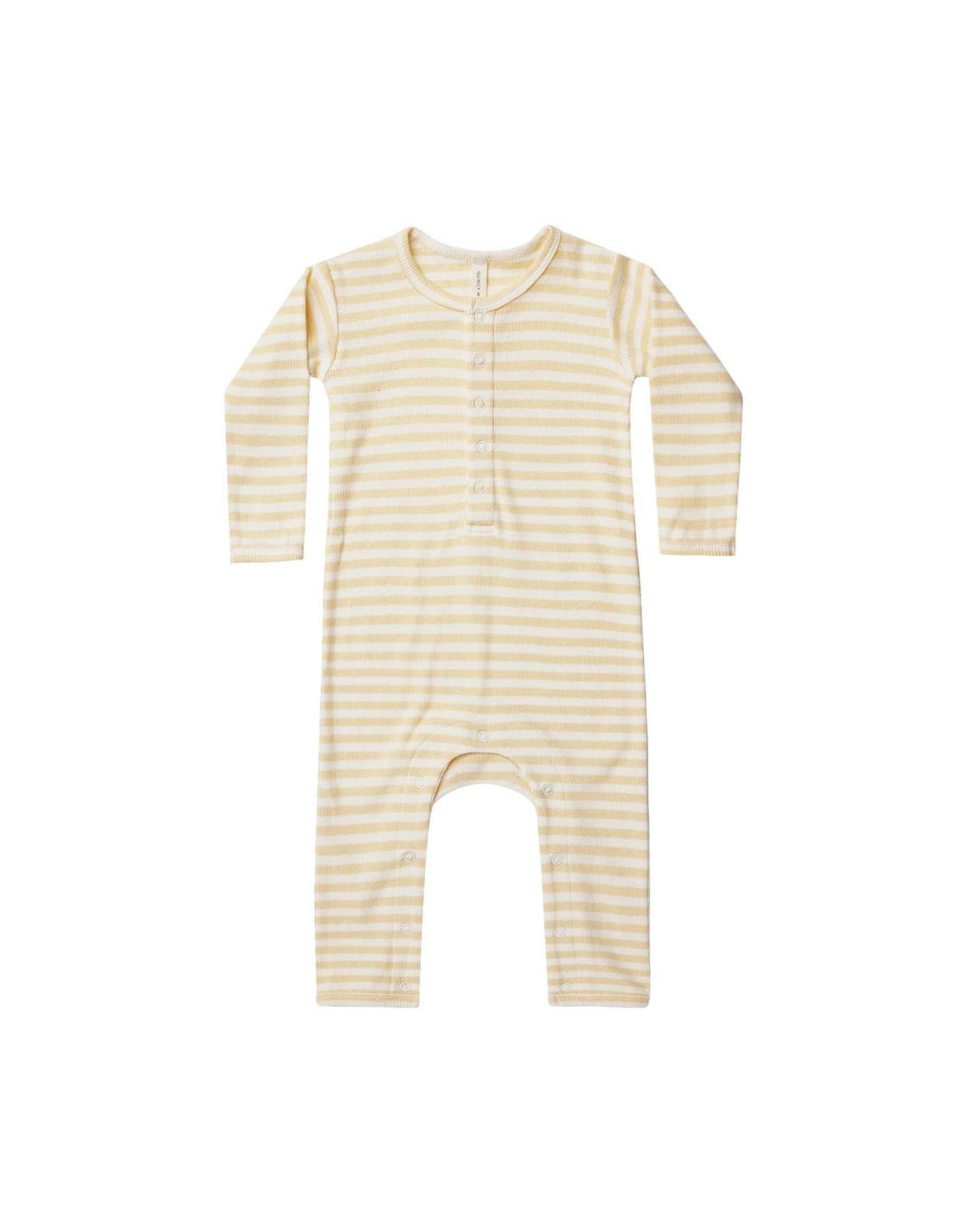 Quincy Mae ribbed jumpsuit- yellow stripe