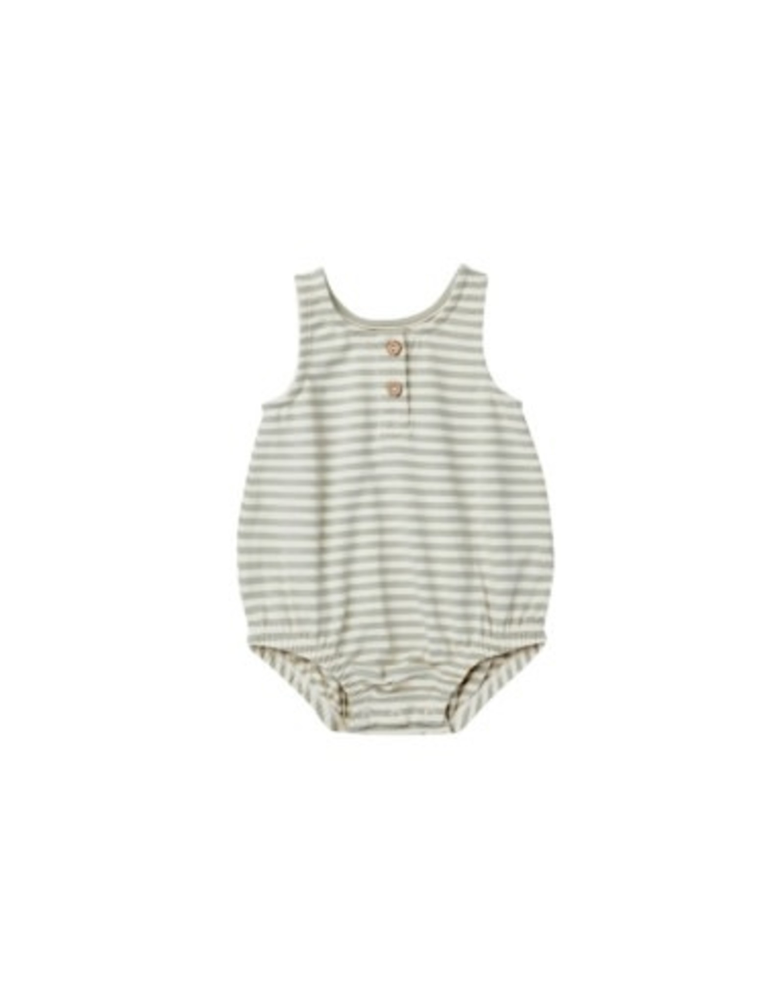 Quincy Mae SLEEVELESS BUBBLE ROMPER | PISTACHIO STRIPE