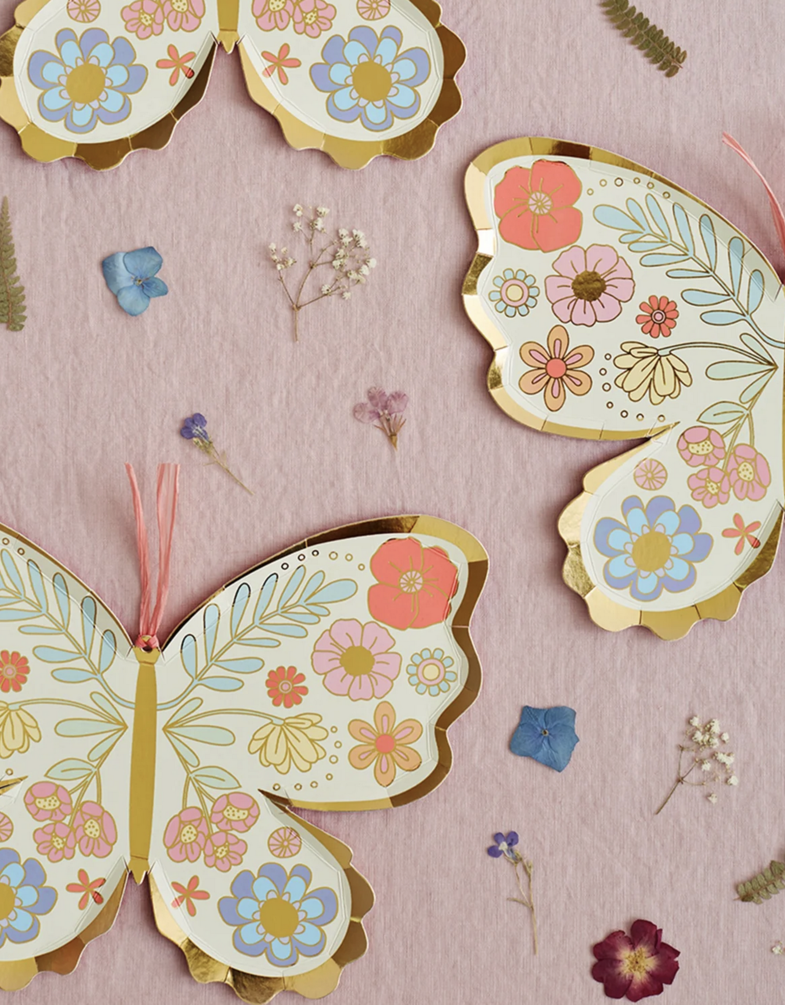 Meri Meri floral butterfly plates