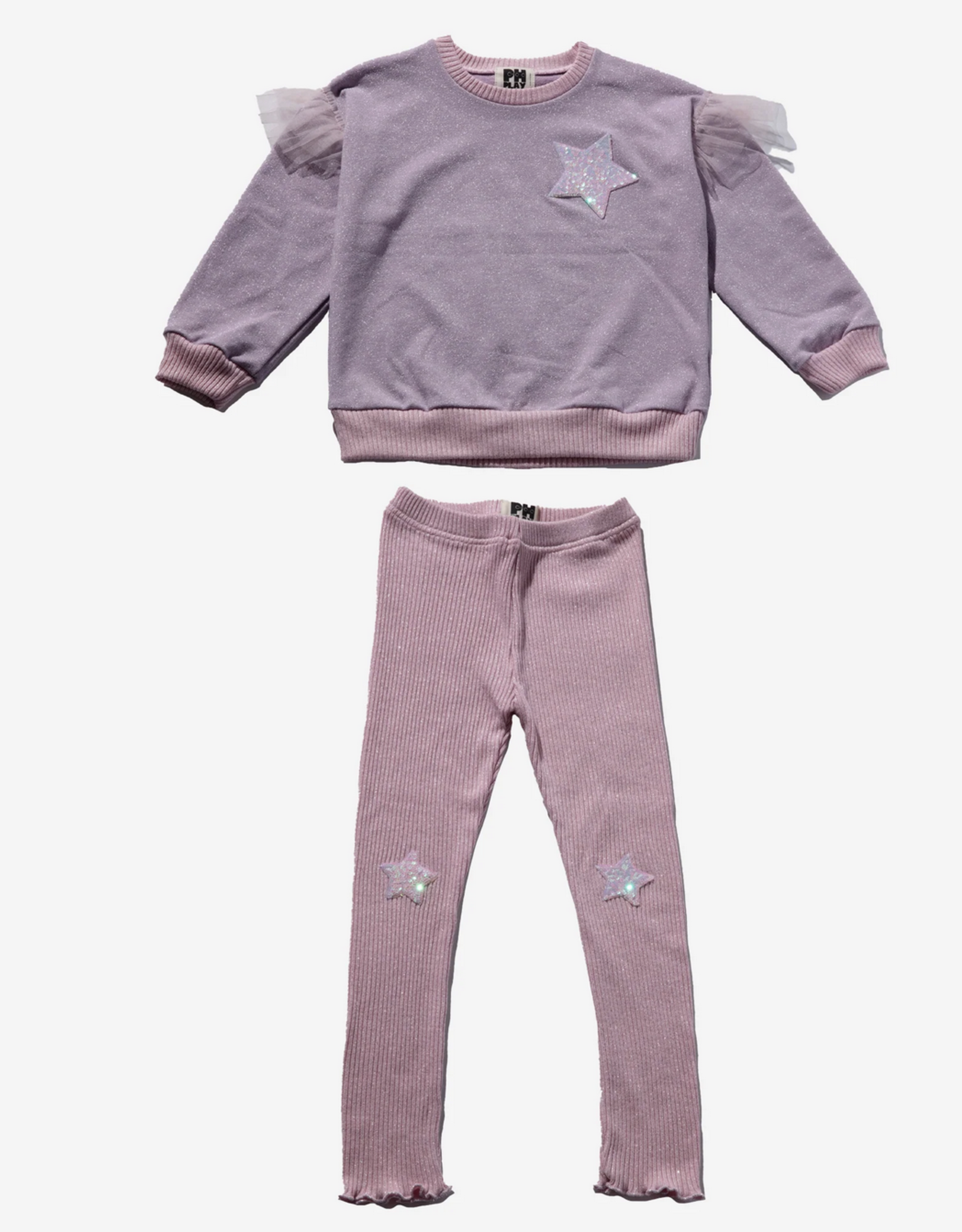 Petite Hailey star sweatshirt set- pink