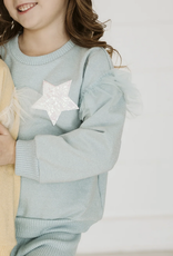 Petite Hailey star sweatshirt set- blue