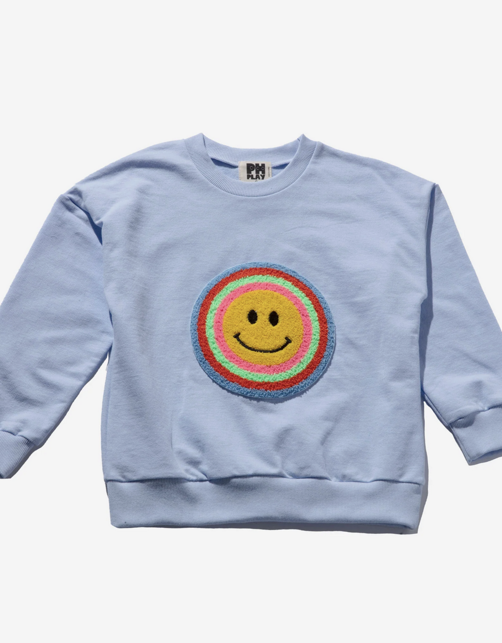 Petite Hailey multi smile sweatshirt- blue