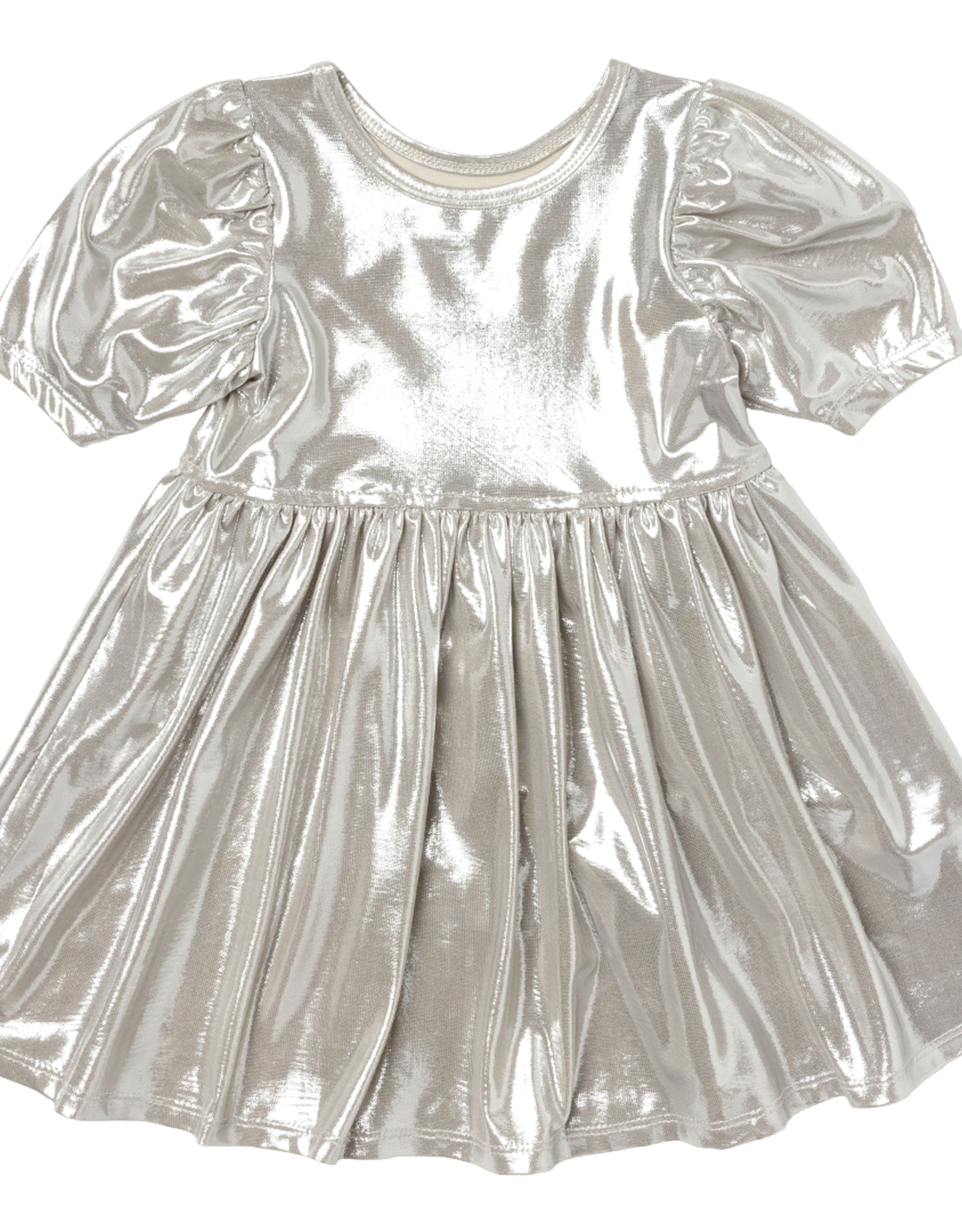 Pink Chicken girls lame laurie dress - champagne