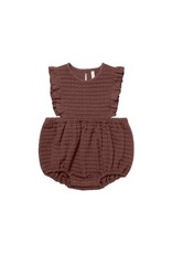 Quincy Mae RUFFLE BUBBLE ROMPER || PLUM