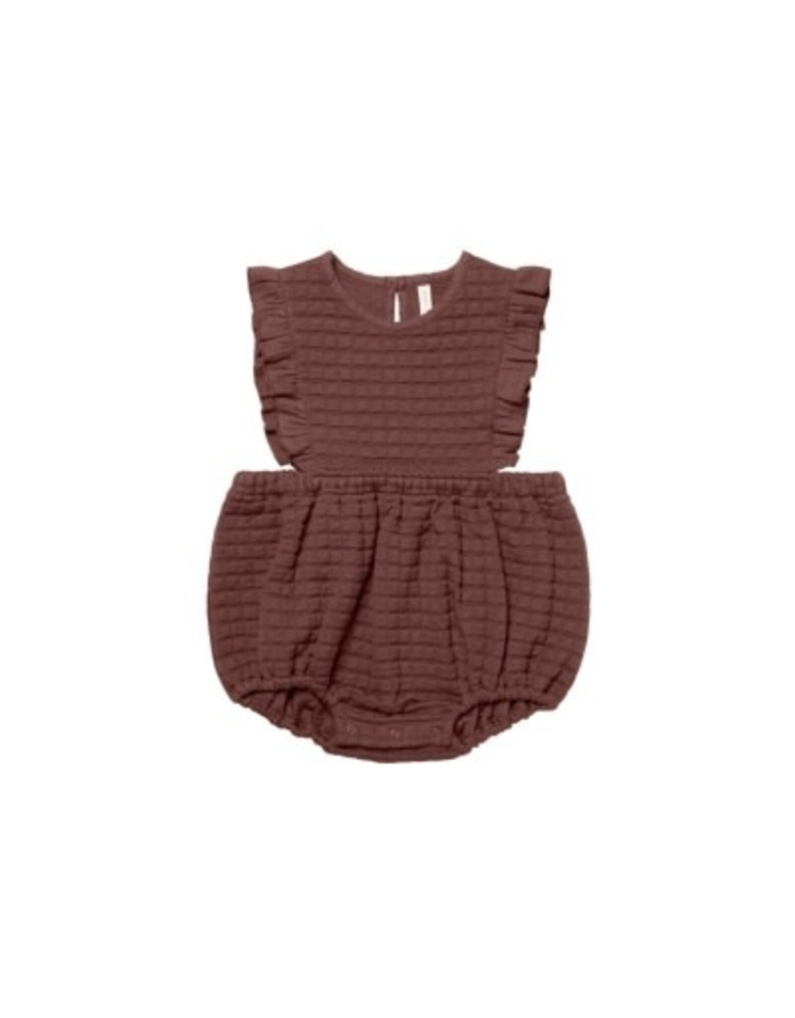 Quincy Mae RUFFLE BUBBLE ROMPER || PLUM