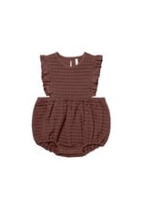 Quincy Mae RUFFLE BUBBLE ROMPER || PLUM