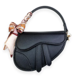 Doe A Dear saddle purse w/ scarf- black