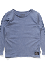 Munster Kids sleeve check ls tee- denim