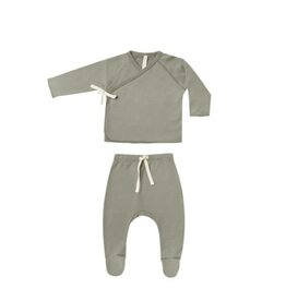 Quincy Mae WRAP TOP + FOOTED PANT SET || BASIL