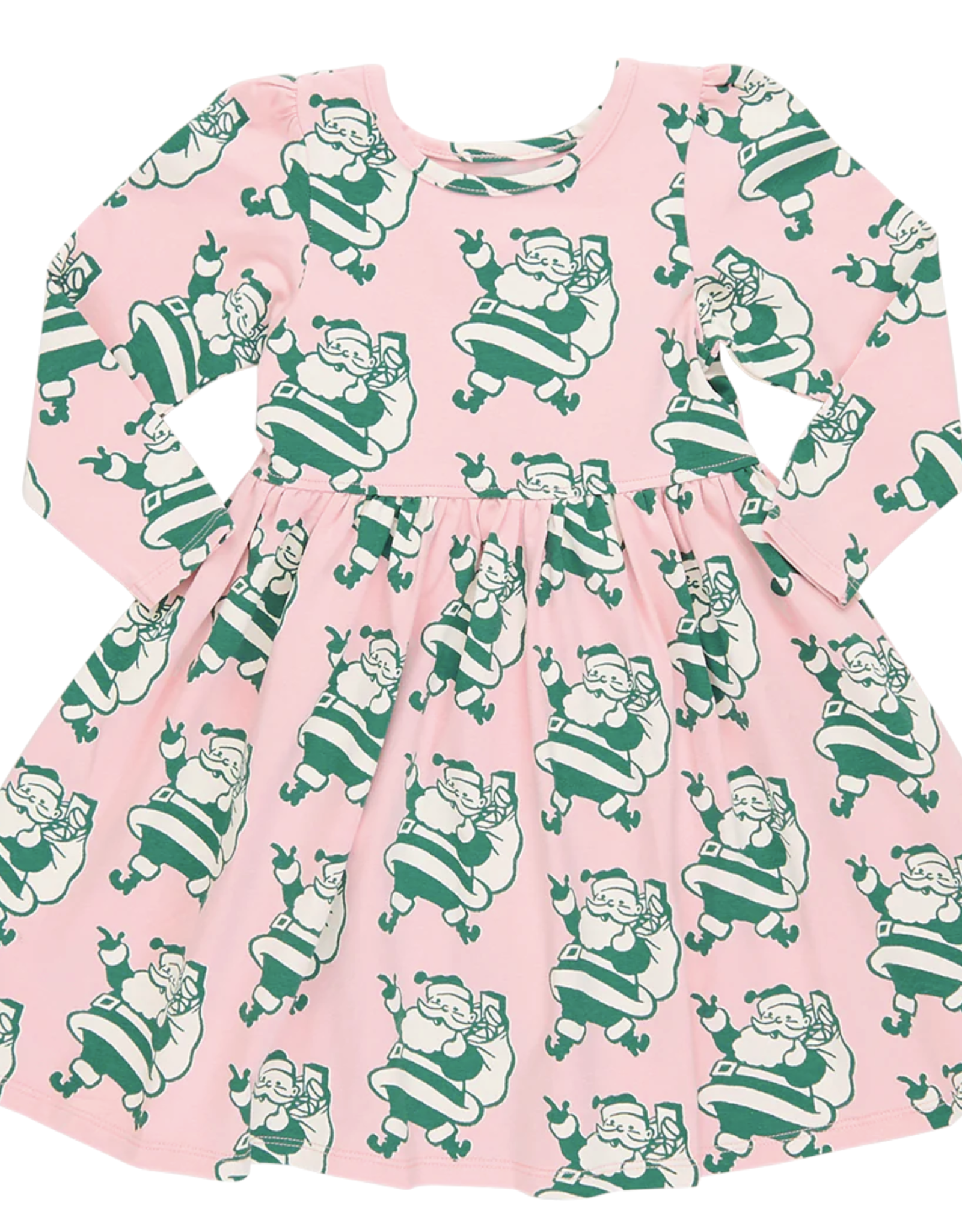 Pink Chicken steph dress- holly jolly santa