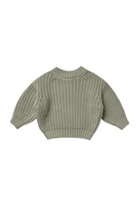 Quincy Mae CHUNKY KNIT SWEATER || BASIL