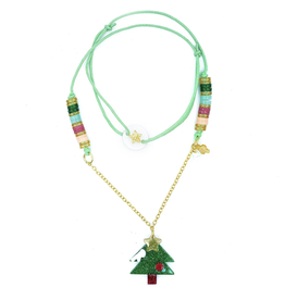 Lilies & Roses christmas tree green necklace