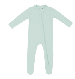Kyte Baby ribbed zipped footie- sage