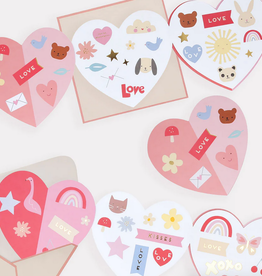 Meri Meri heart concertina valentines & stickers