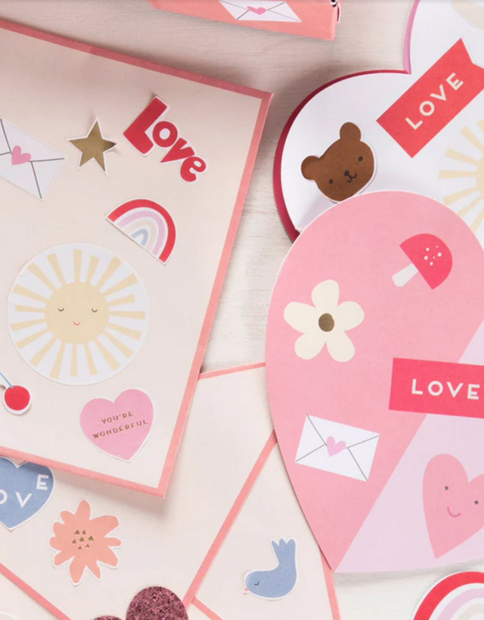 Meri Meri heart concertina valentines & stickers