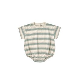 Rylee + Cru Inc. RELAXED BUBBLE ROMPER || AQUA STRIPE