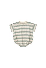 Rylee + Cru Inc. RELAXED BUBBLE ROMPER || AQUA STRIPE