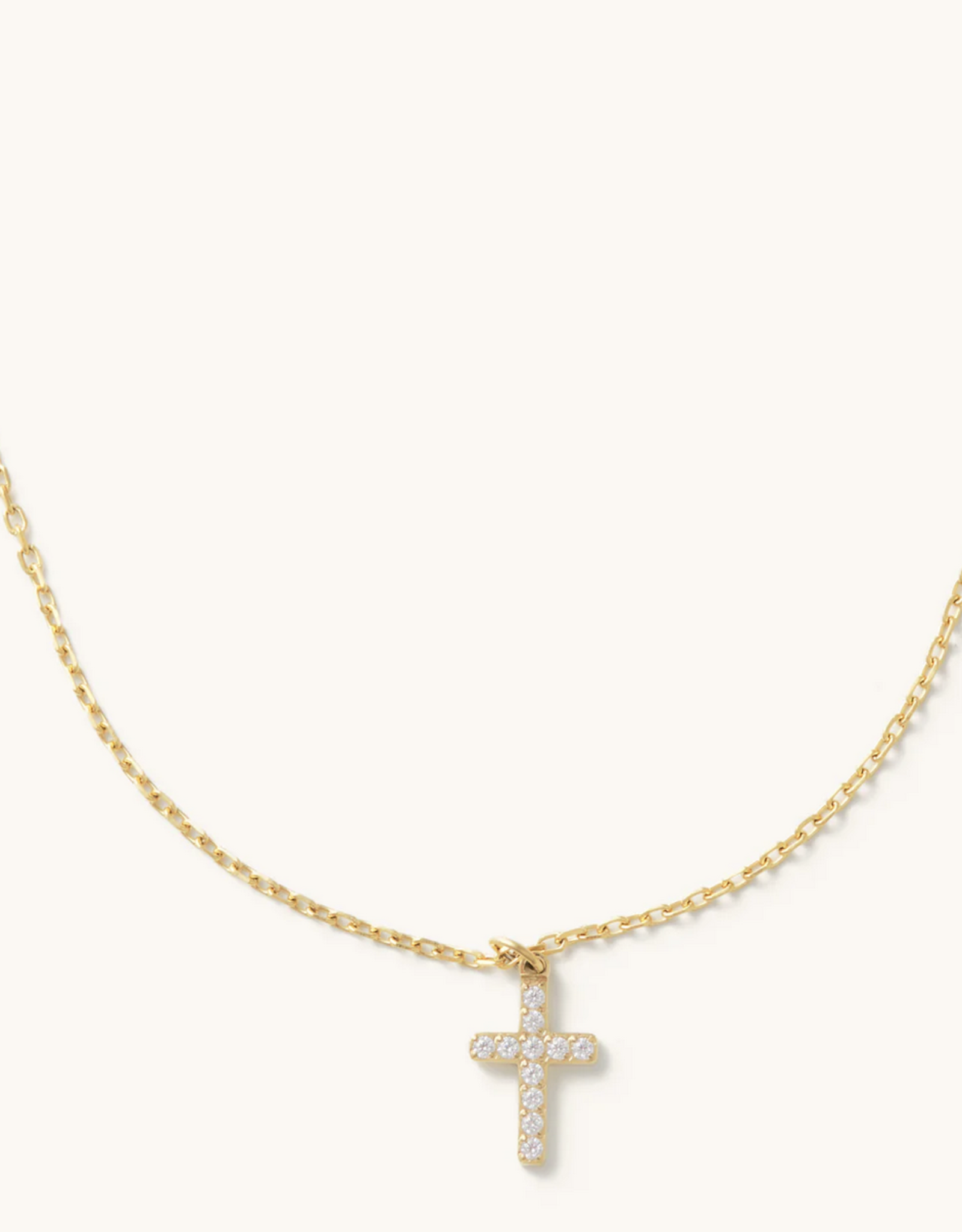 nikki smith mini crystal cross necklace