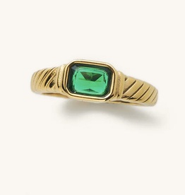 nikki smith braided emerald ring- size 8