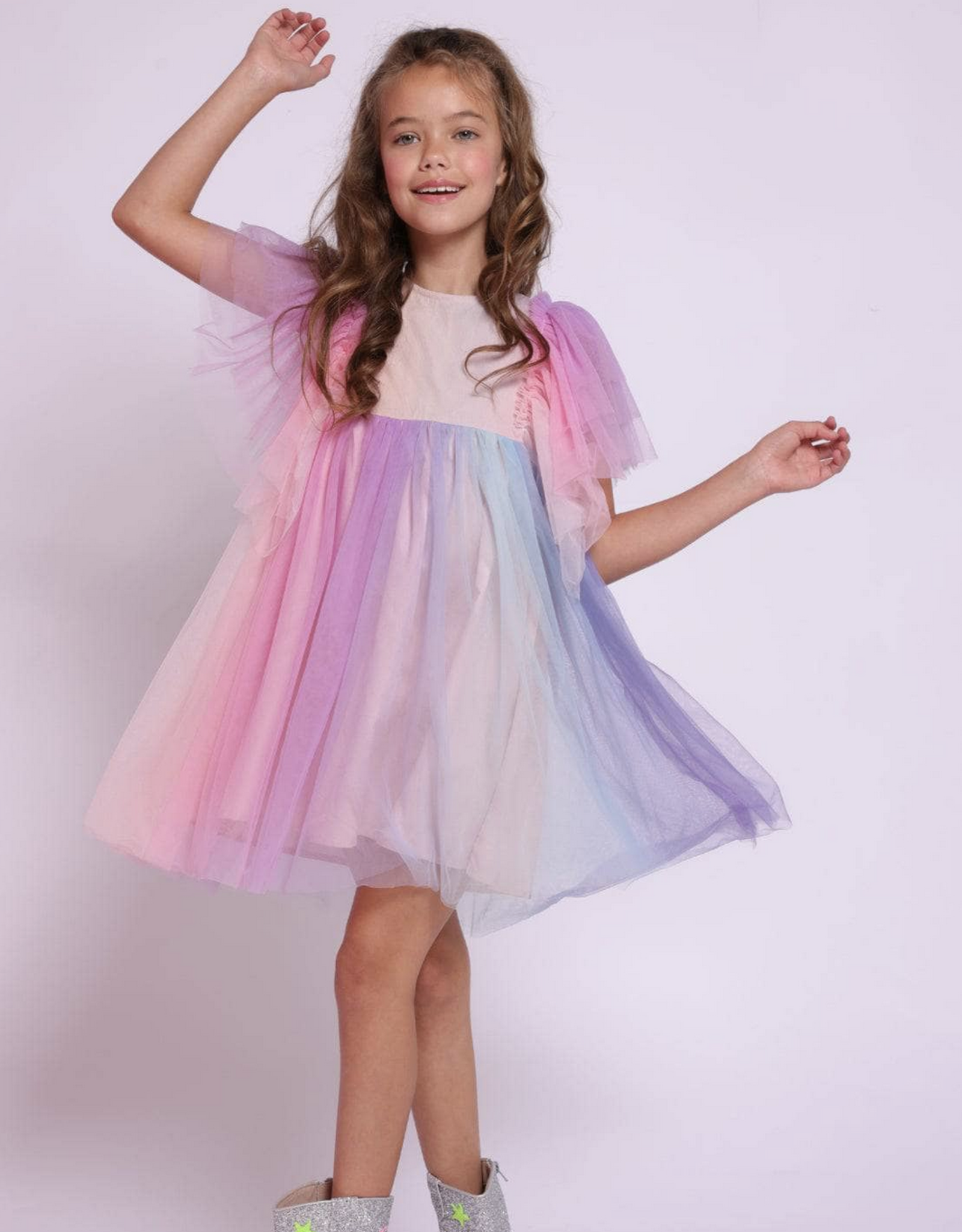 Lola & the Boys cotton candy dream tulle dress