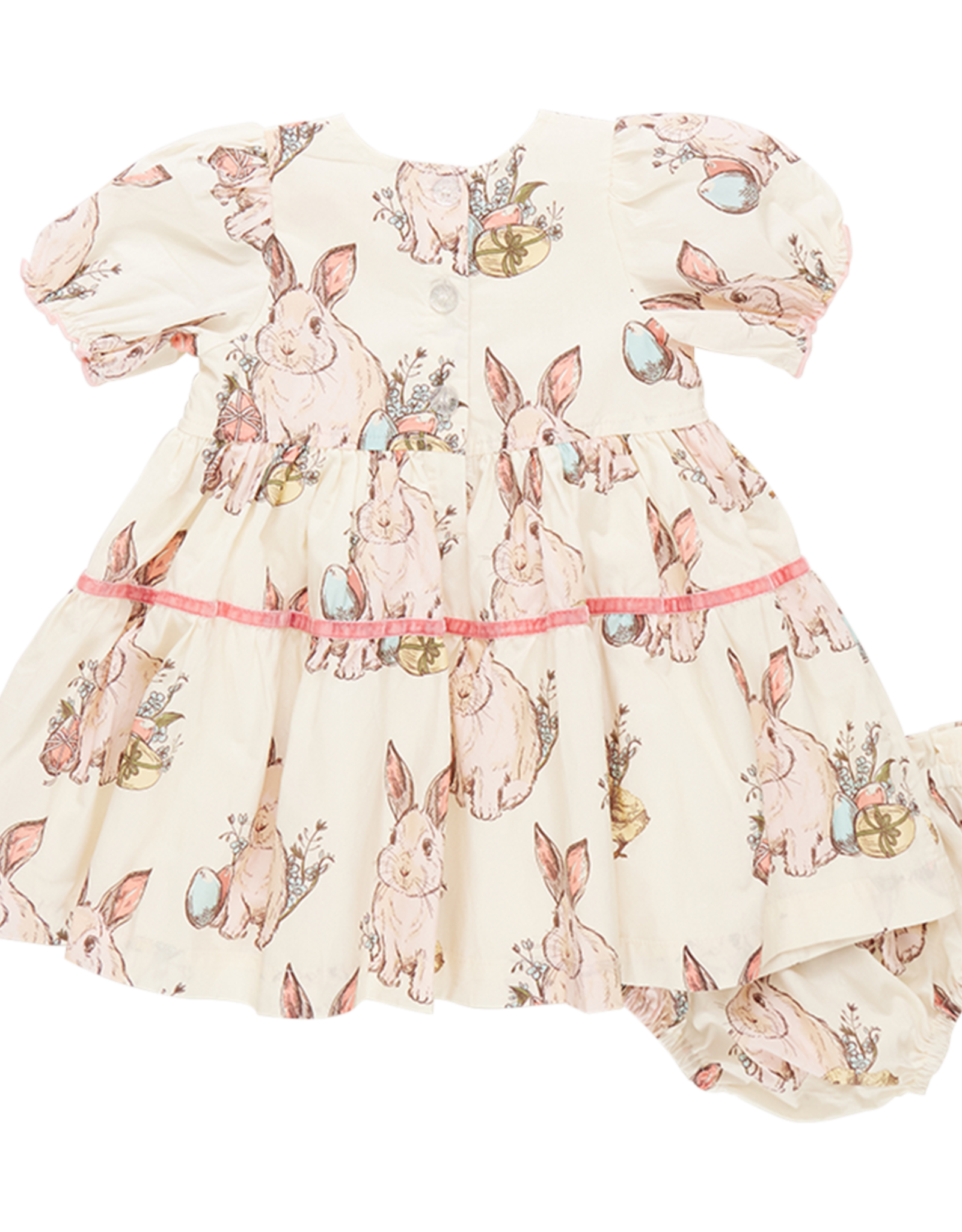 Pink Chicken baby girls maribelle dress set - bunny friends