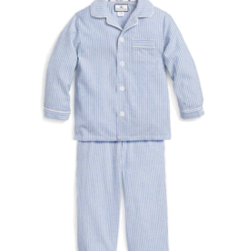 petite plume pajama set- french blue seersucker