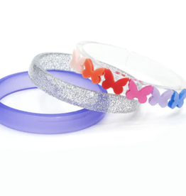 Lilies & Roses butterflies purple bangles set