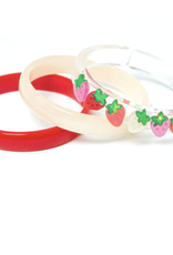 Lilies & Roses strawberry checkered bangles set