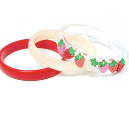 Lilies & Roses strawberry checkered bangles set