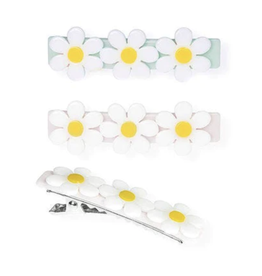 Lilies & Roses daisies white/pastel hairclips (3)