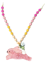 Lilies & Roses hop bunny pink necklace