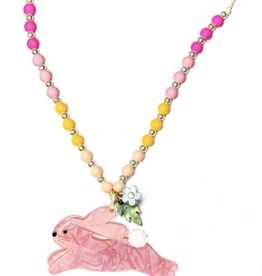 Lilies & Roses hop bunny pink necklace