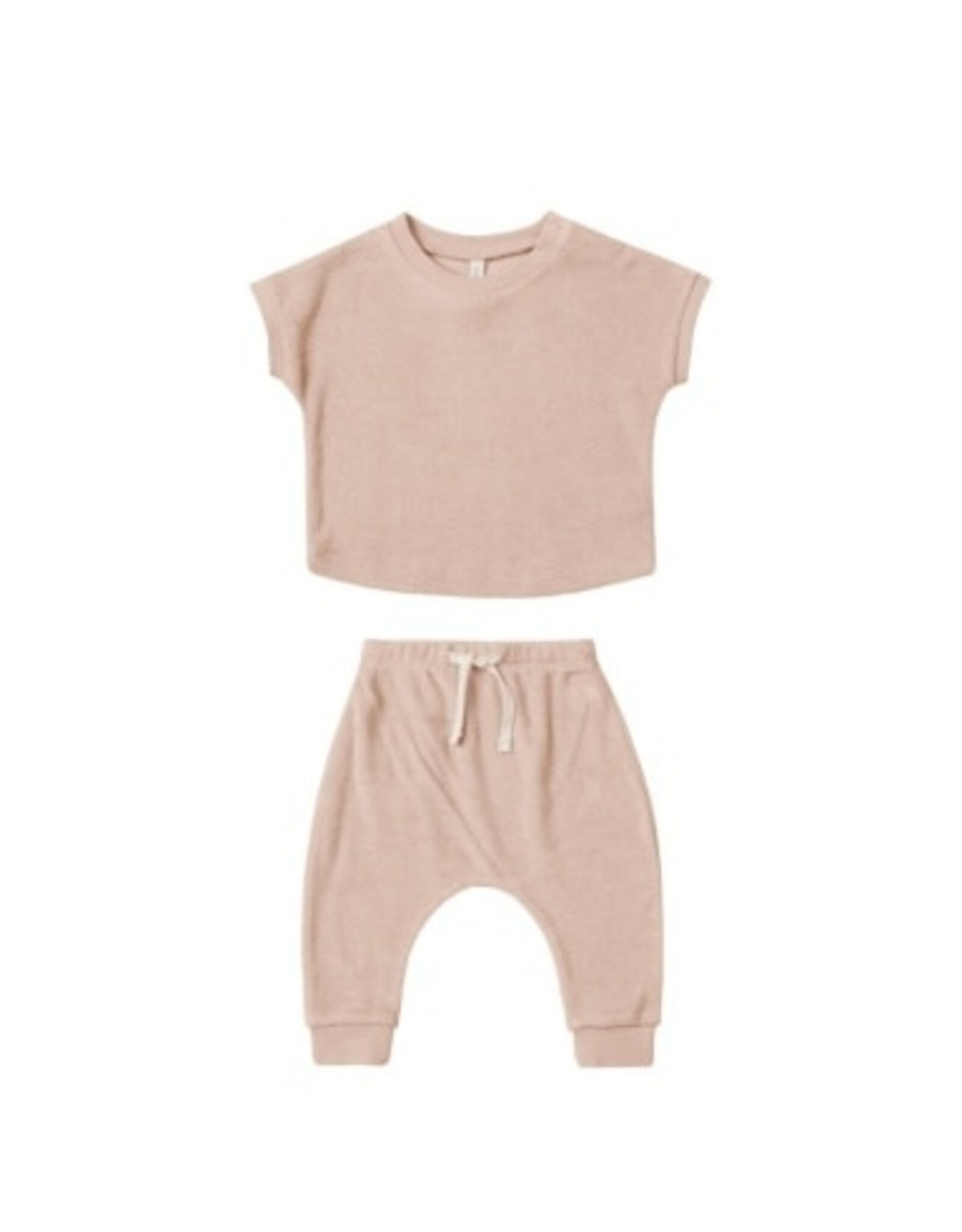 Quincy Mae TERRY TEE + PANT SET || BLUSH