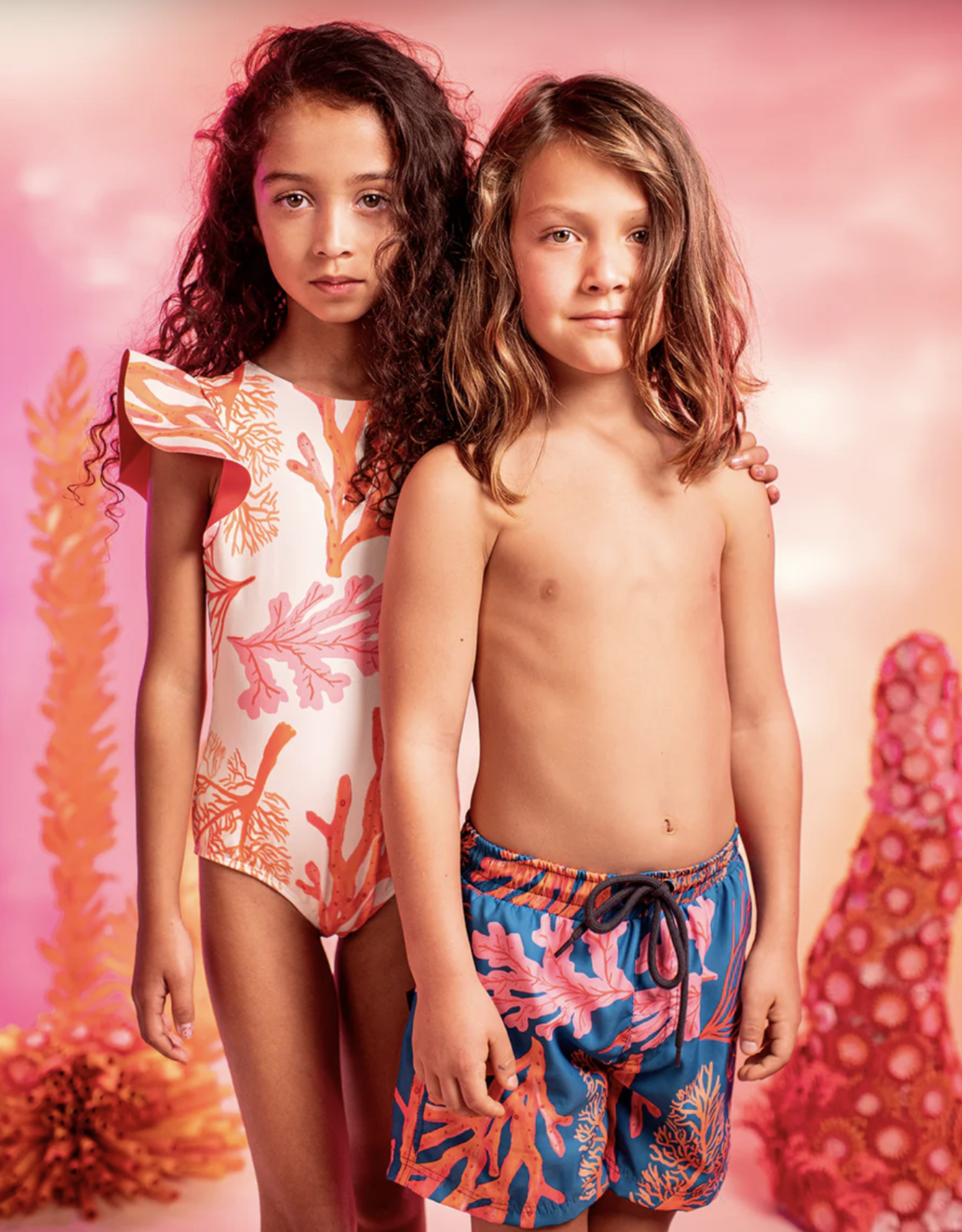 Pepita & Me swimshorts- coral