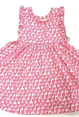 Pink Chicken baby girls organic kelsey dress - pink tulips