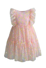 Lola & the Boys sequin daisy ruffle dress