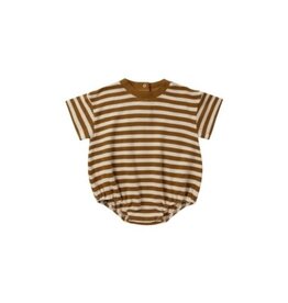 Rylee + Cru Inc. RELAXED BUBBLE ROMPER || SADDLE STRIPE