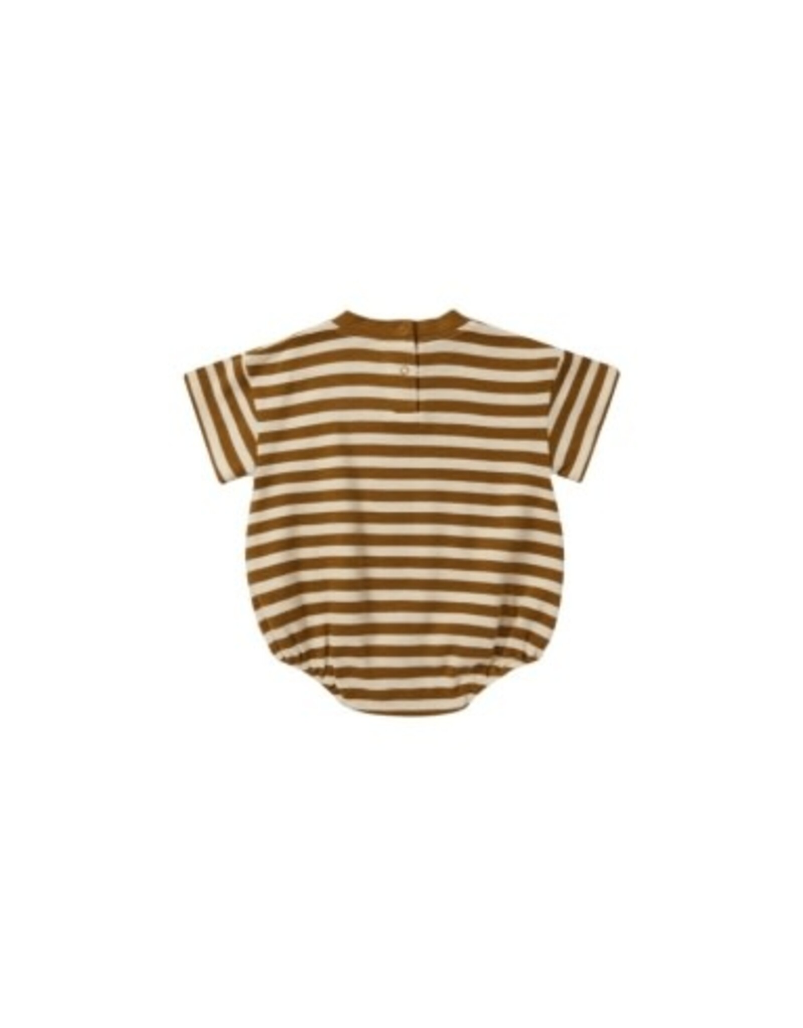 Rylee + Cru Inc. RELAXED BUBBLE ROMPER || SADDLE STRIPE