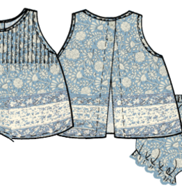 Pink Chicken baby girls jaipur 2-piece set - light blue garden