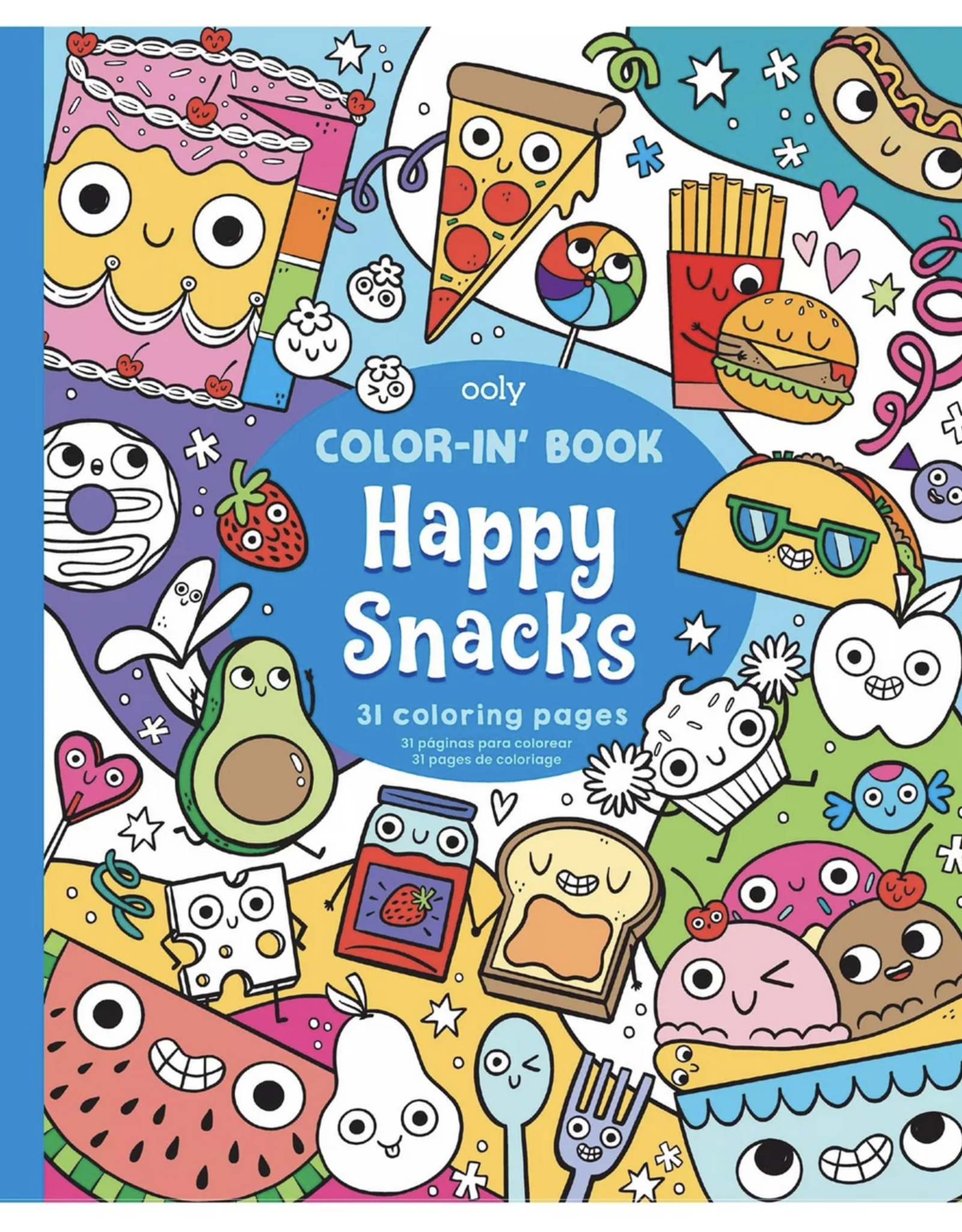 OOLY happy snacks color-in book