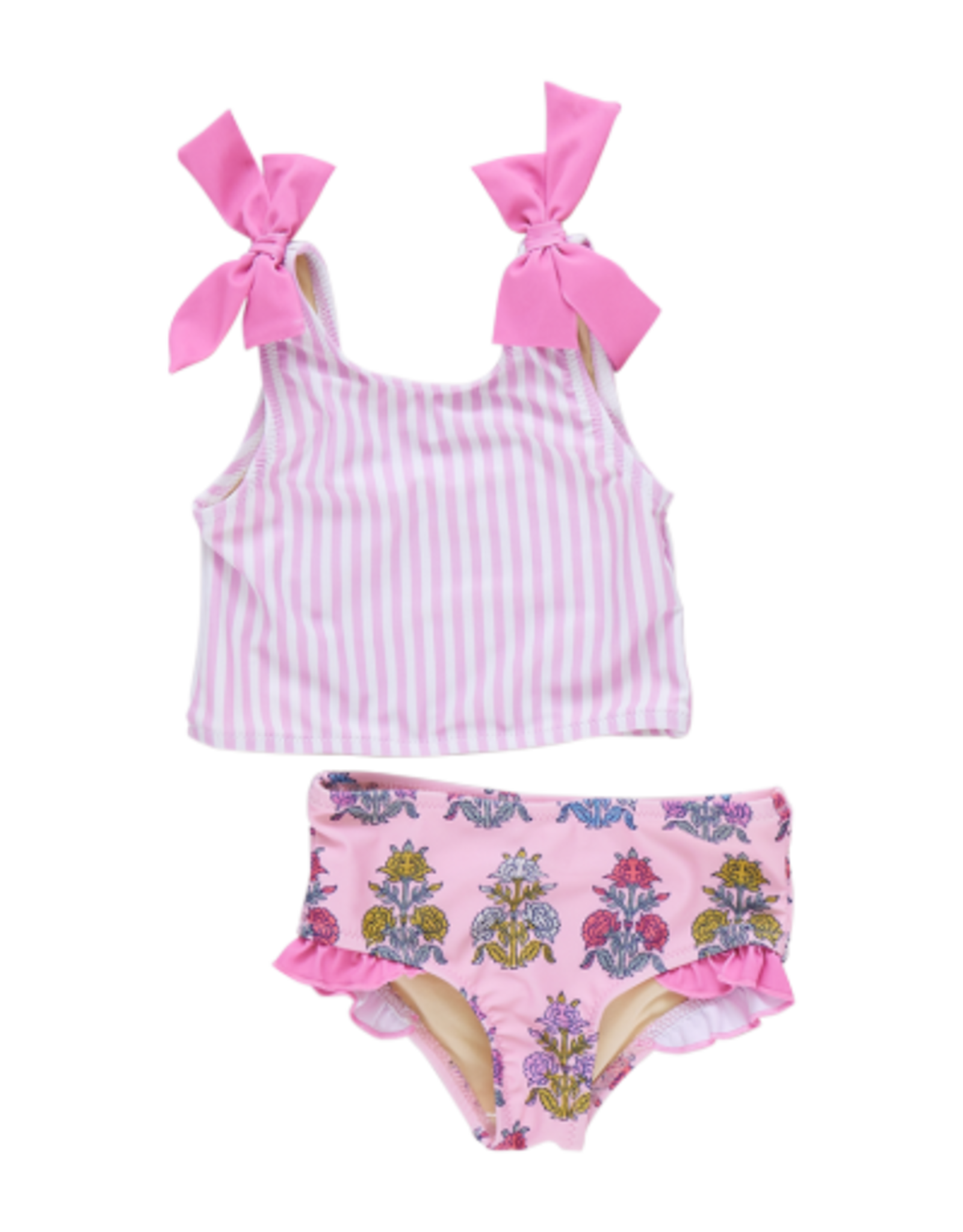 Pink Chicken girls shelly tankini - pink stripe