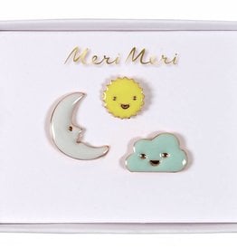 Meri Meri moon, cloud & sun pins