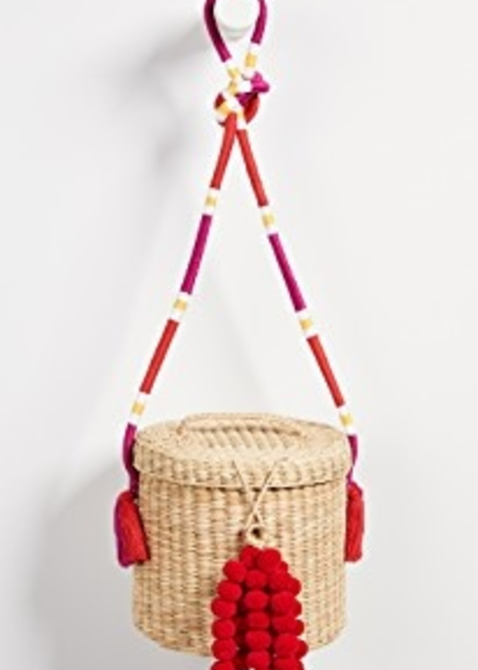 Nannacay White Strap Multi String Red Ana Bucked Bag
